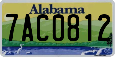 AL license plate 7AC0812