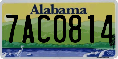 AL license plate 7AC0814