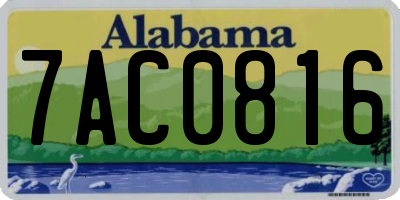 AL license plate 7AC0816