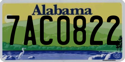 AL license plate 7AC0822