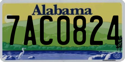 AL license plate 7AC0824