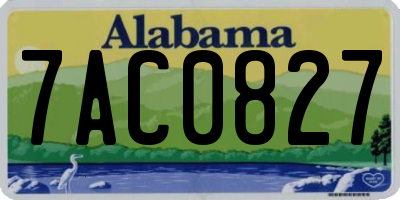 AL license plate 7AC0827