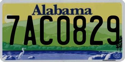 AL license plate 7AC0829