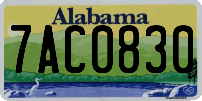 AL license plate 7AC0830