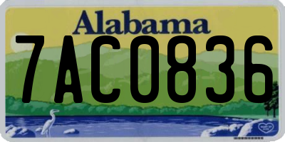 AL license plate 7AC0836