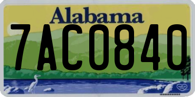 AL license plate 7AC0840