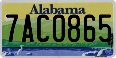 AL license plate 7AC0865