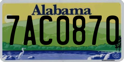 AL license plate 7AC0870