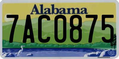 AL license plate 7AC0875