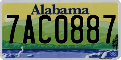 AL license plate 7AC0887