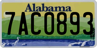 AL license plate 7AC0893