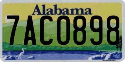 AL license plate 7AC0898