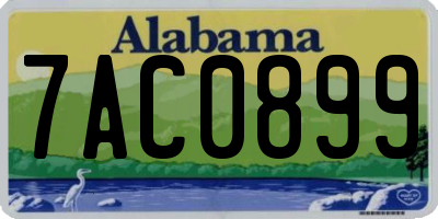 AL license plate 7AC0899