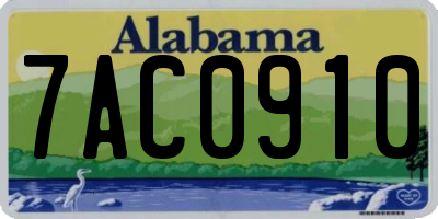 AL license plate 7AC0910