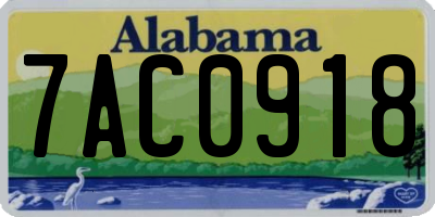 AL license plate 7AC0918