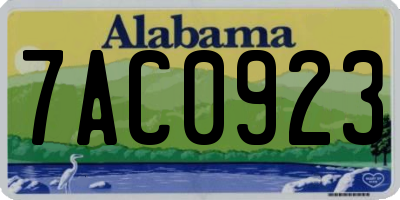 AL license plate 7AC0923