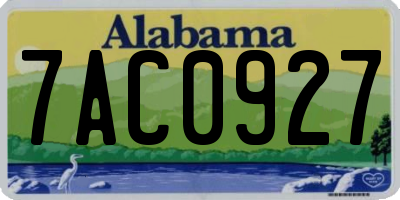 AL license plate 7AC0927