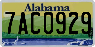 AL license plate 7AC0929