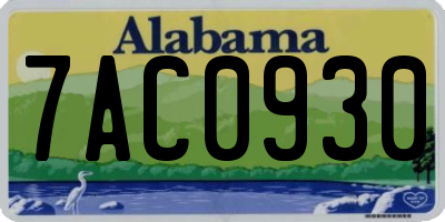 AL license plate 7AC0930