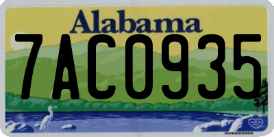 AL license plate 7AC0935