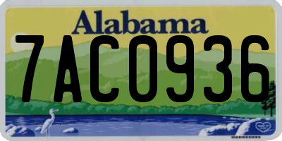 AL license plate 7AC0936