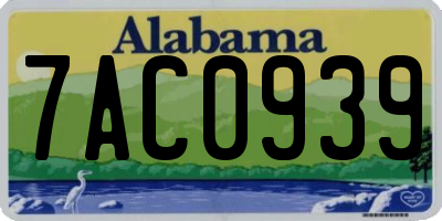 AL license plate 7AC0939