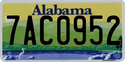 AL license plate 7AC0952