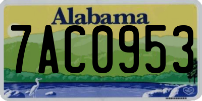 AL license plate 7AC0953