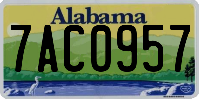 AL license plate 7AC0957