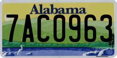 AL license plate 7AC0963