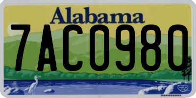 AL license plate 7AC0980