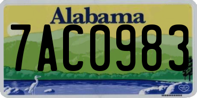 AL license plate 7AC0983