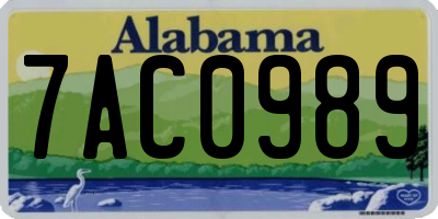 AL license plate 7AC0989