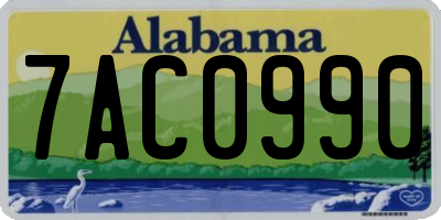 AL license plate 7AC0990