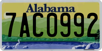 AL license plate 7AC0992