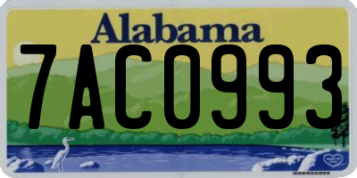 AL license plate 7AC0993