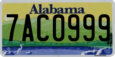 AL license plate 7AC0999