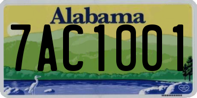 AL license plate 7AC1001