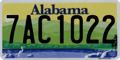 AL license plate 7AC1022