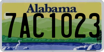 AL license plate 7AC1023