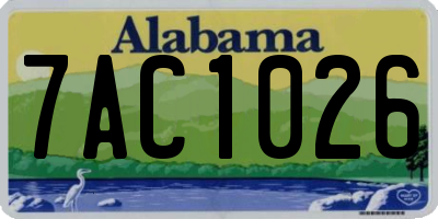 AL license plate 7AC1026