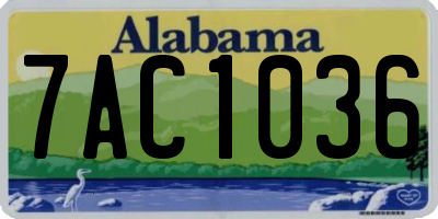 AL license plate 7AC1036