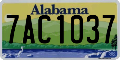 AL license plate 7AC1037