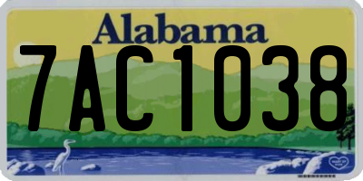 AL license plate 7AC1038
