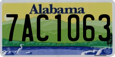 AL license plate 7AC1063