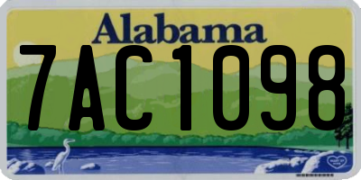 AL license plate 7AC1098