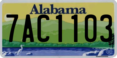 AL license plate 7AC1103