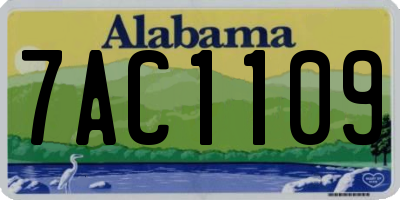 AL license plate 7AC1109