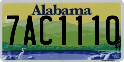 AL license plate 7AC1110