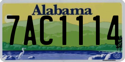 AL license plate 7AC1114